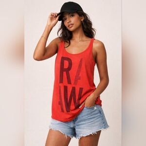 G-Star | Stylish Red Graphic Tank Top, Size S